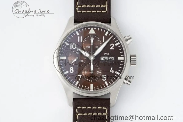 MIROTIME 1222 Thermal Pilot Chrono SS AZF 1:1 Best Edition Brown Dial on Brown Leather Strap A 7062